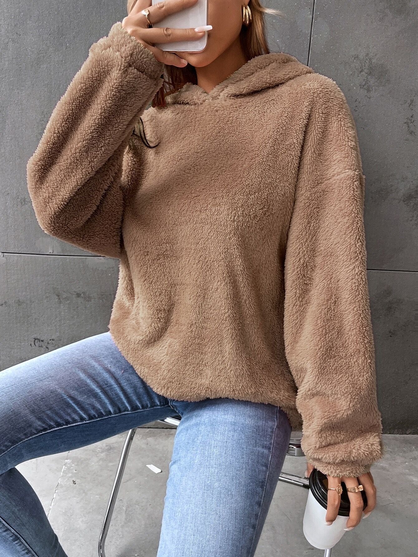 Damen-Hoodie douillet en peluche de qualité Berg-Feldt