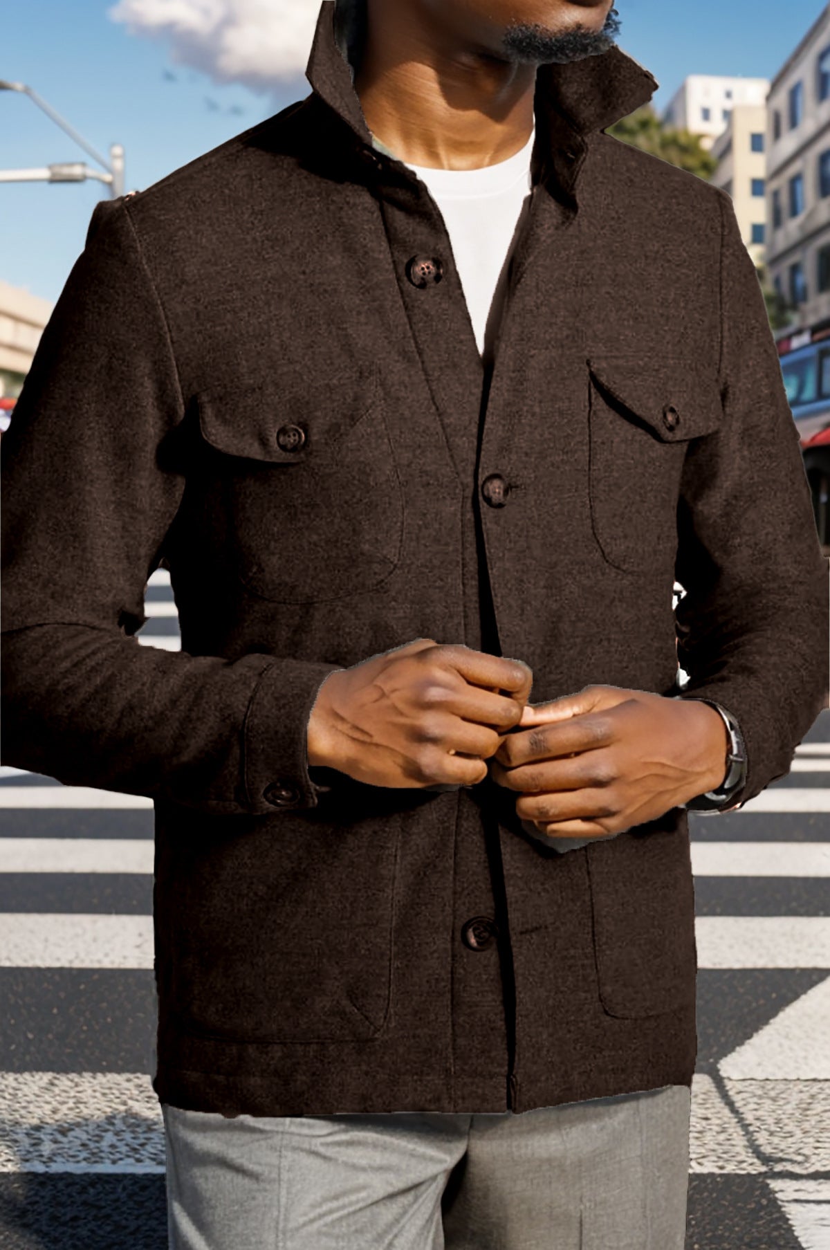 Veste intemporelle homme Utility avec poches pratiques et col montant Berg-Feldt