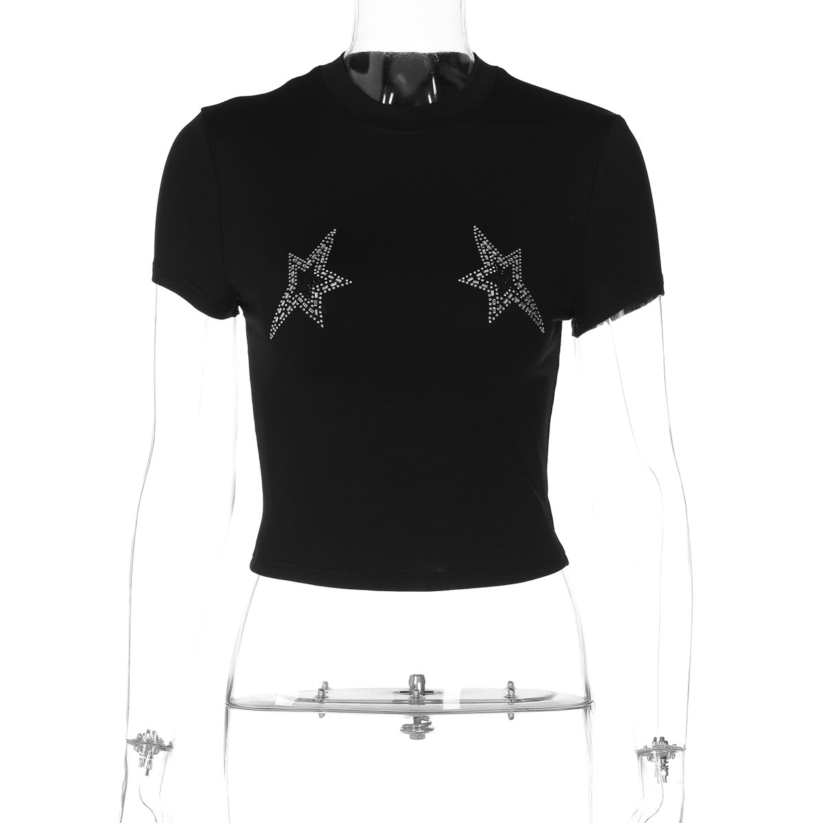 T-shirt court pour femme avec étoiles scintillantes de berg-feldt