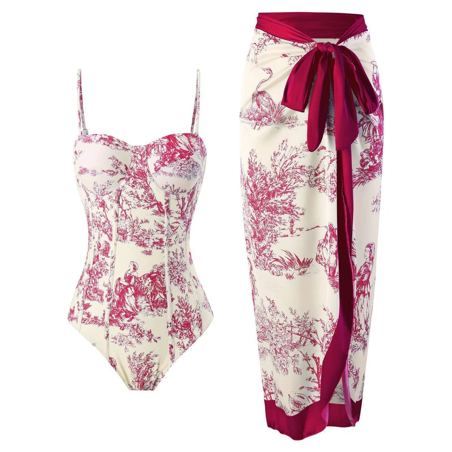 Elegantes Damen Badeanzug-Set mit Wickelrock von berg-feldt