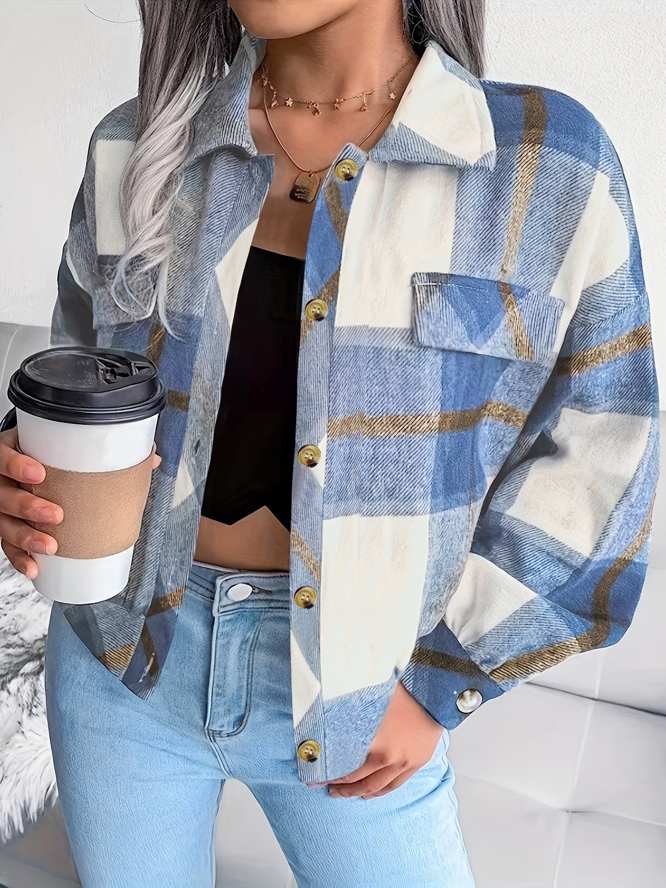 Chemise-veste à carreaux pour femme Berg-Feldt