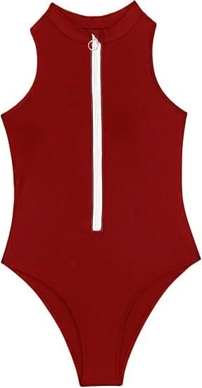 Maillot de bain berg-feldt pour femme, coupe haute, avec fermeture éclair