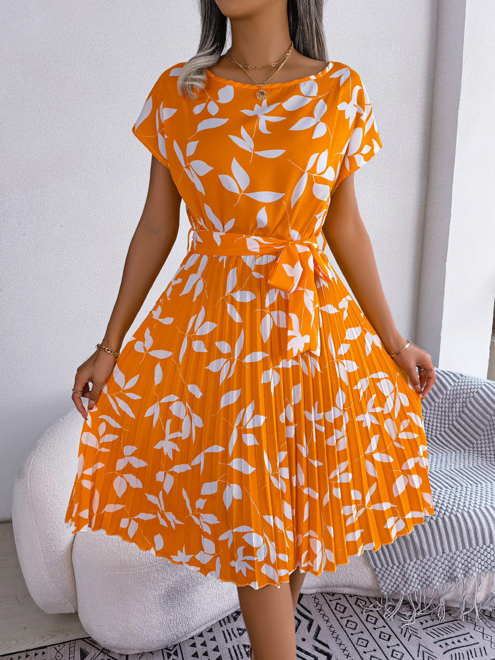 Robe plissée à imprimé floral berg-feldt pour femme