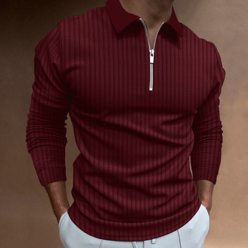 Polo pour homme avec fermeture éclair élégante et design texturé Berg-Feldt