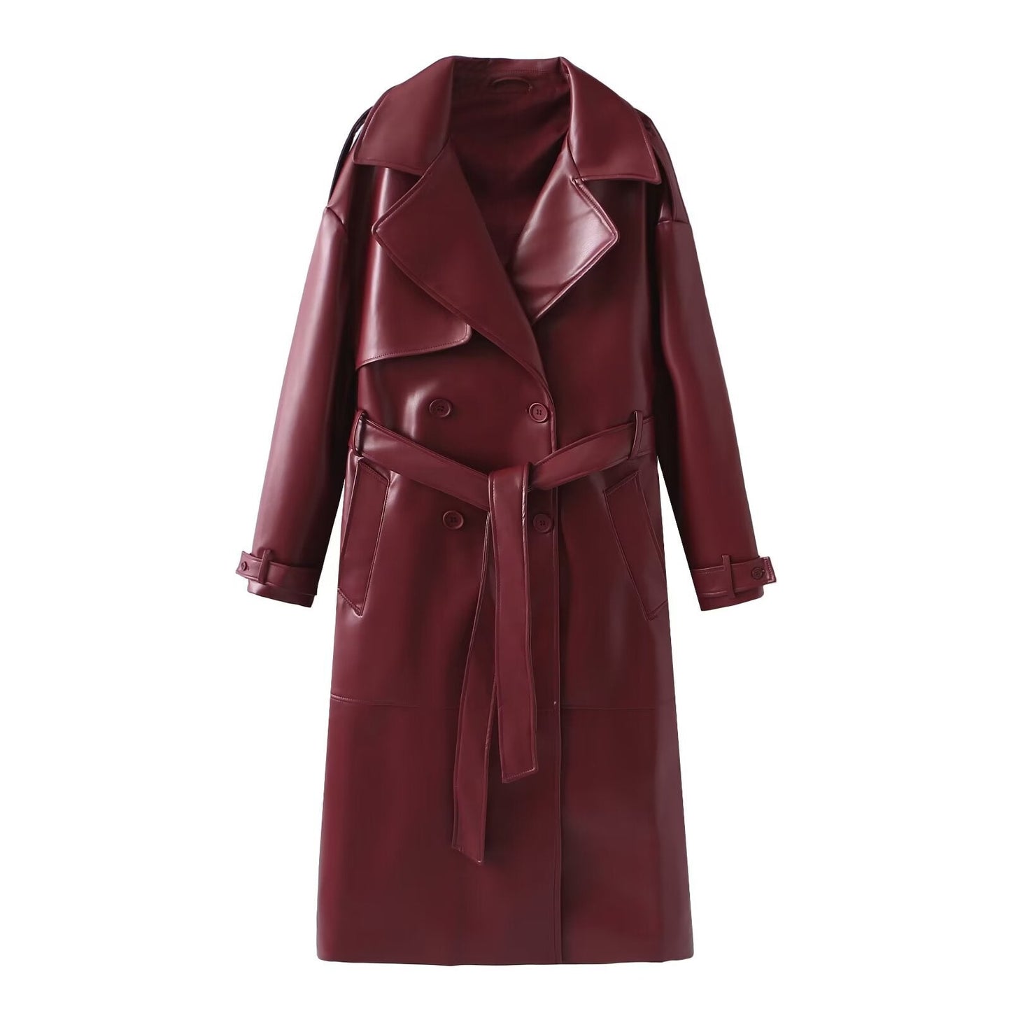 Trench-coat en similicuir pour femme avec coupe élégante et poches pratiques Berg-Feldt
