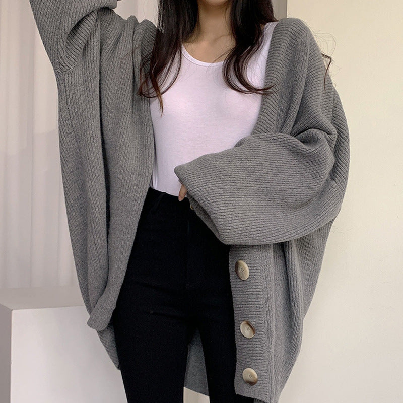 Gilet en maille épaisse pour femme, coupe oversize avec boutons décoratifs Berg-Feldt