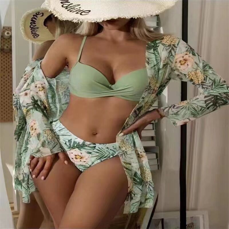 Ensemble Kimono de Plage pour Femme, Motif Floral, Fentes Hautes, de berg-feldt