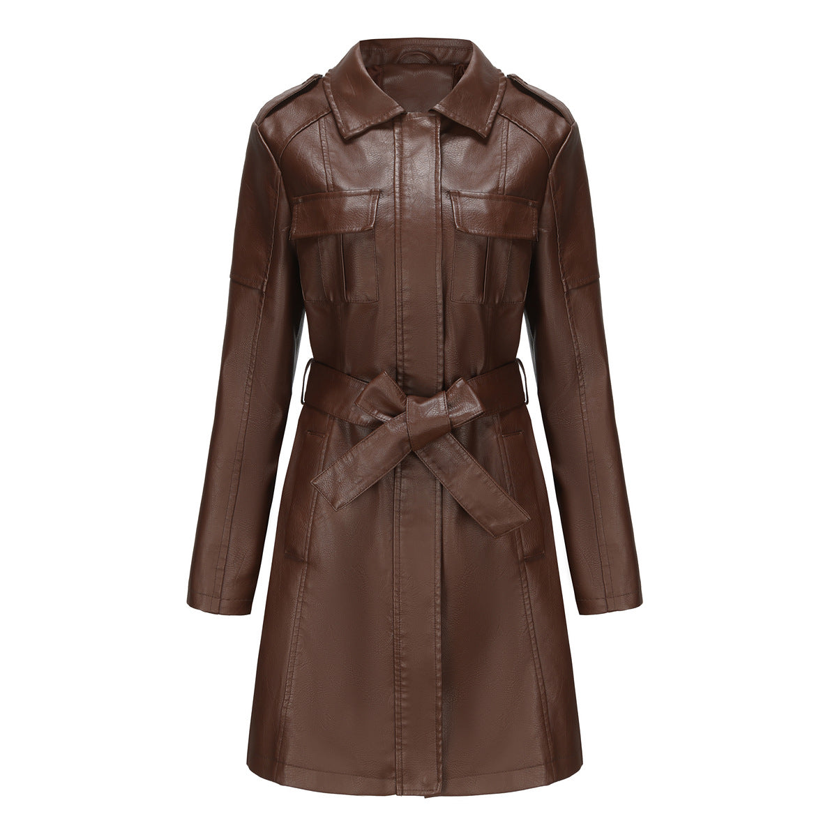 Damen Trenchcoat stylischer aus hochwertigem Kunstleder Berg-Feldt
