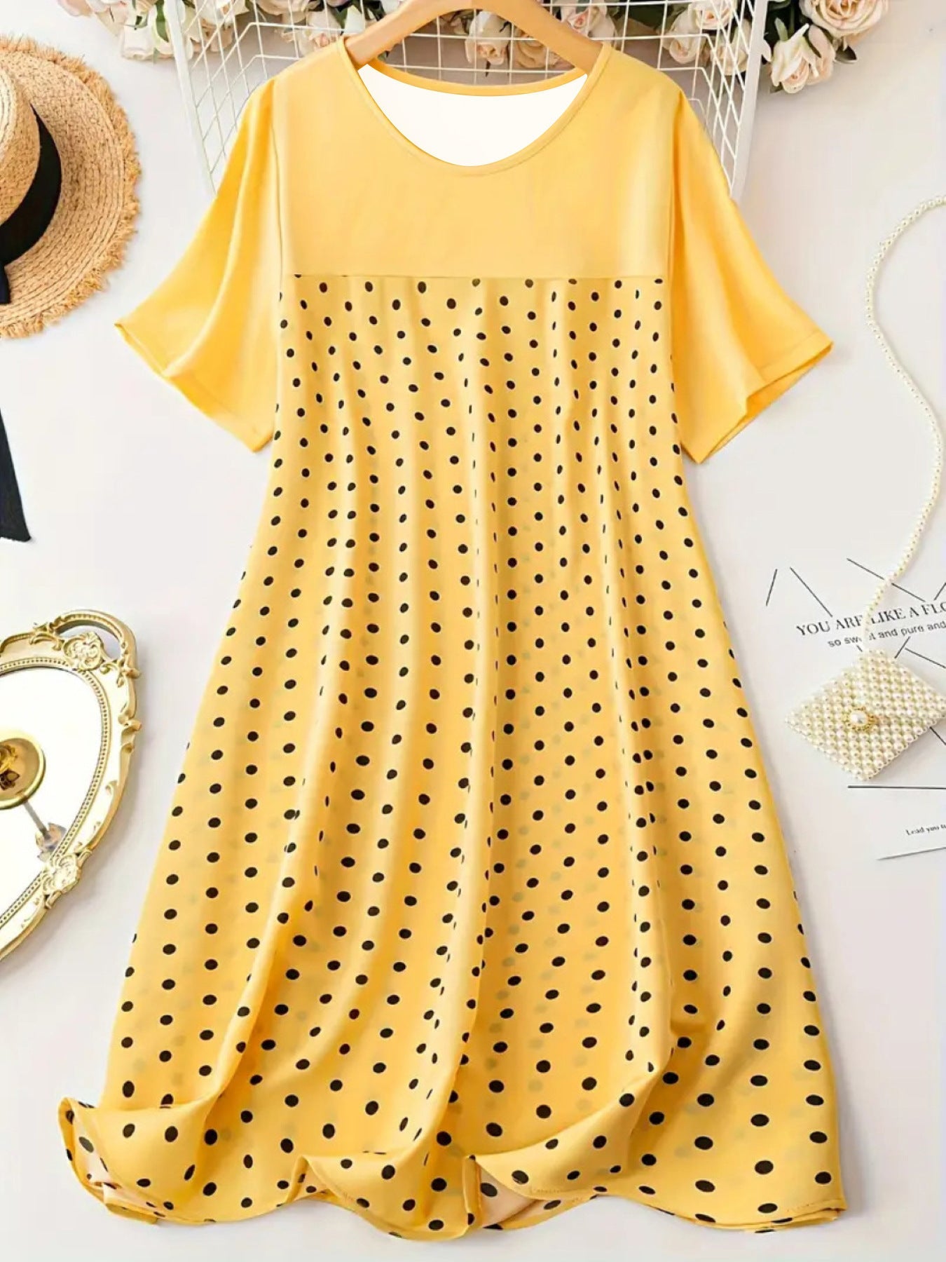 Robe décontractée légère pour femme à pois et manches fluides de berg-feldt