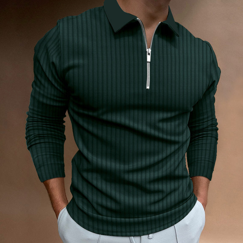 Polo pour homme avec fermeture éclair élégante et design texturé Berg-Feldt