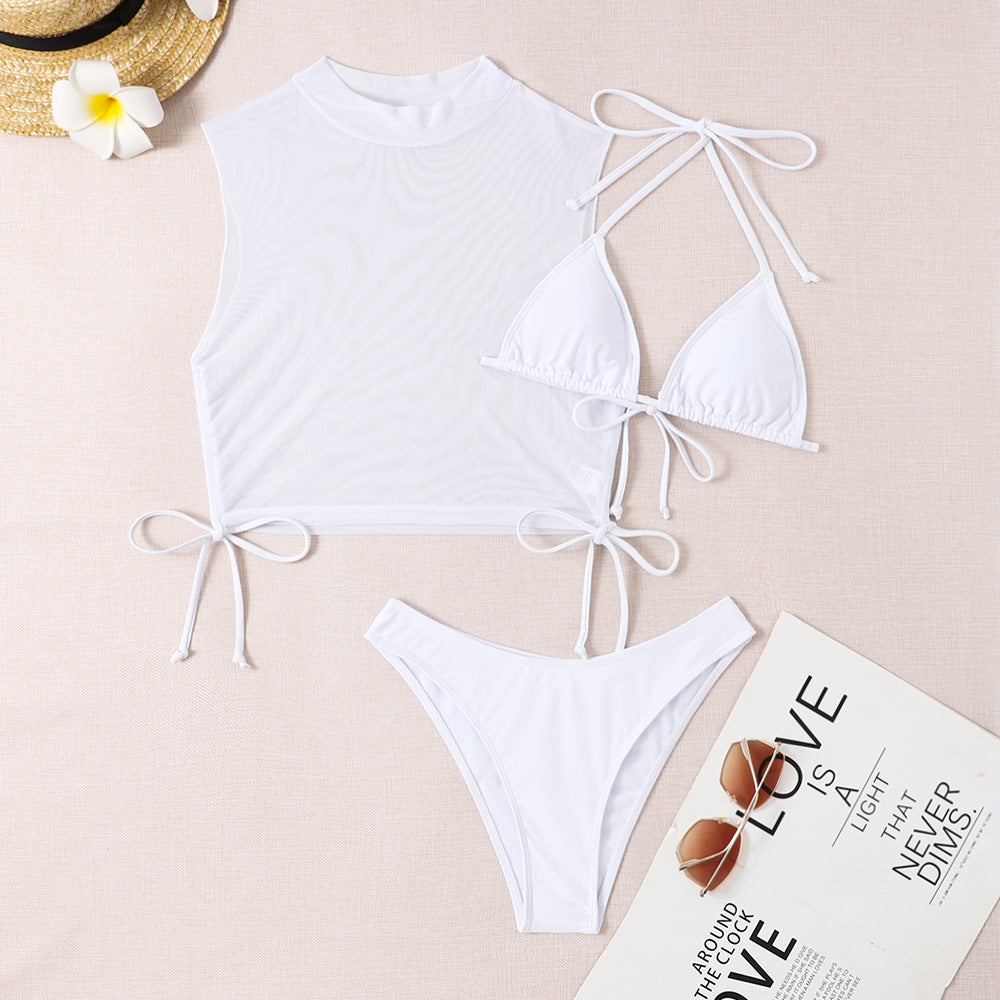 Haut de maillot de bain style licou à lacets latéraux de berg-feldt