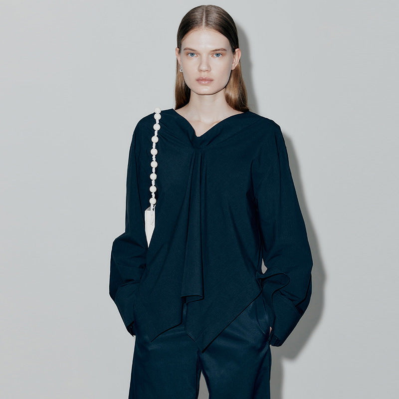 Blouse médiévale pour femme : Coupe asymétrique, manches ballon (berg-feldt)