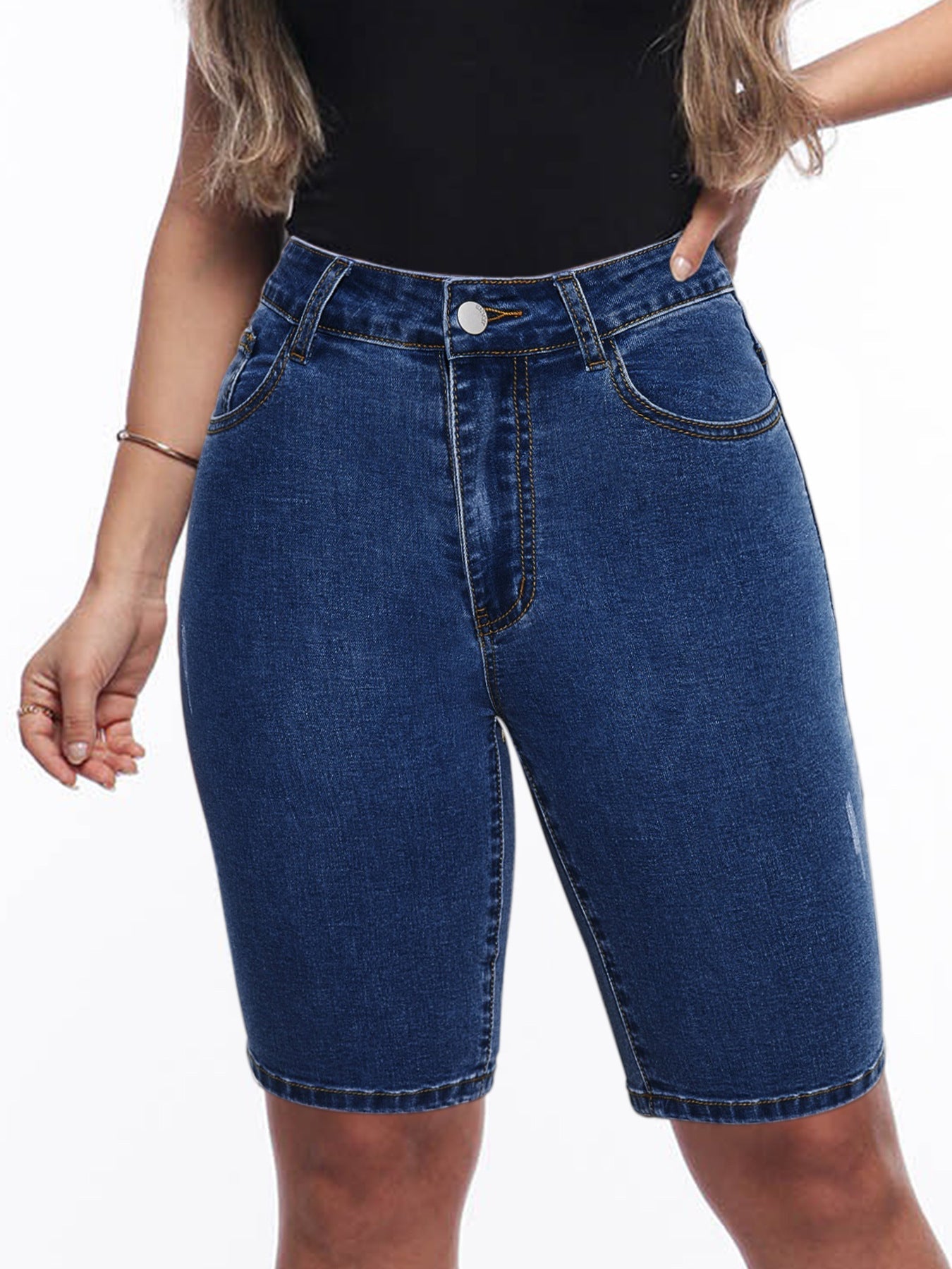 Short en jean taille haute et coupe ajustée pour femme de berg-feldt