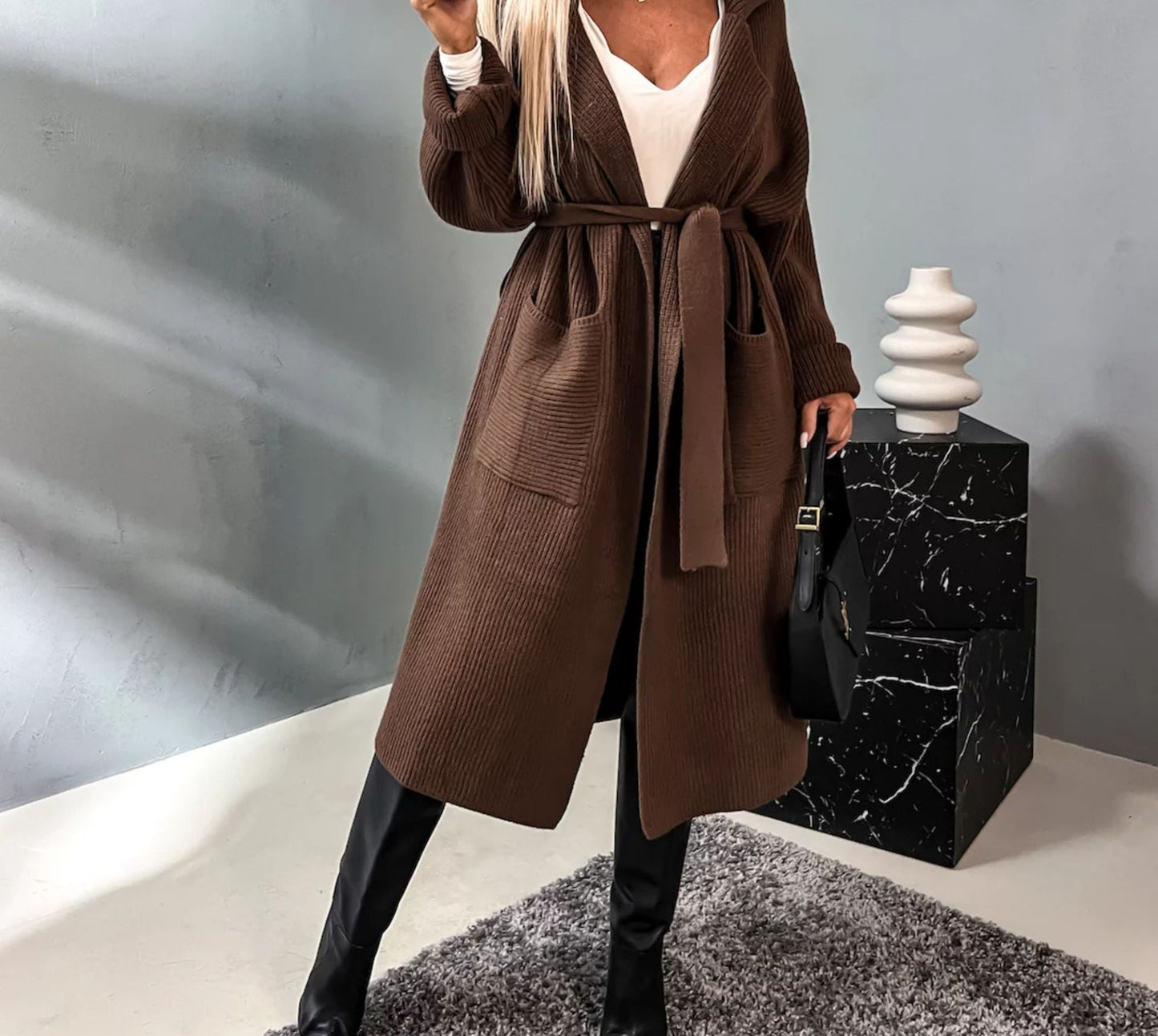 Cardigan en maille pour femme Berg-Feldt avec ceinture souple