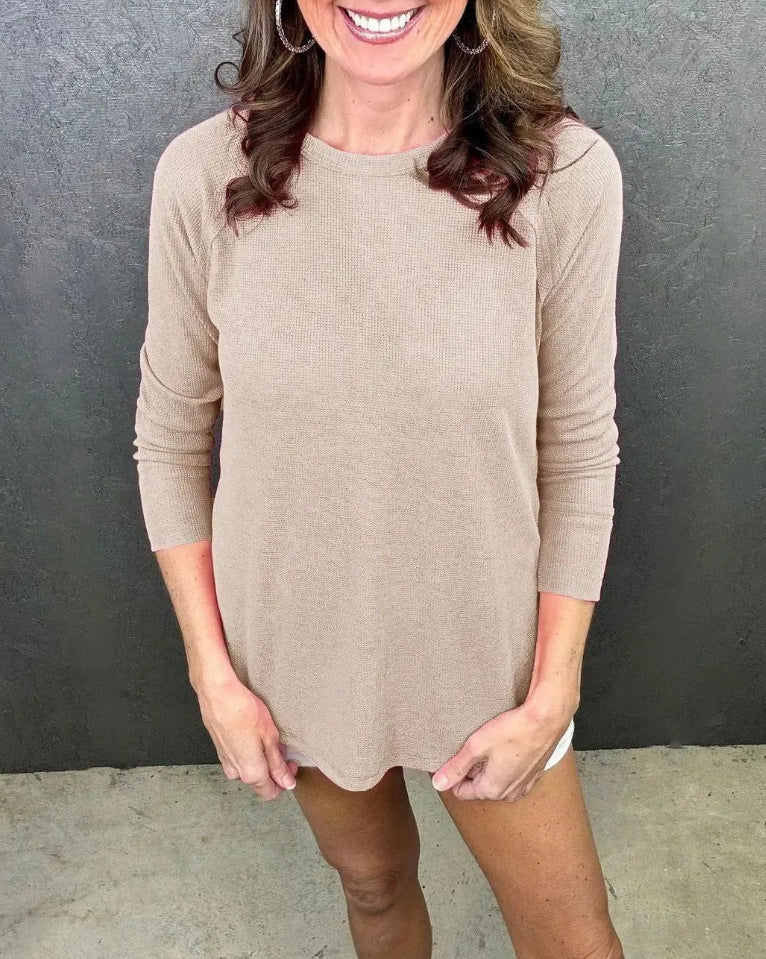Lässiges Damen Langarmshirt mit Knotendetail und Struktur von berg-feldt