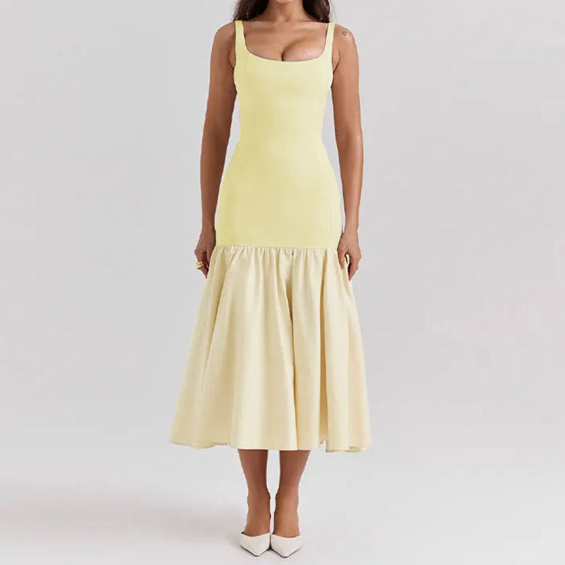 Midi-Kleid für Damen mit schmalen Trägern und weitem Rock von berg-feldt