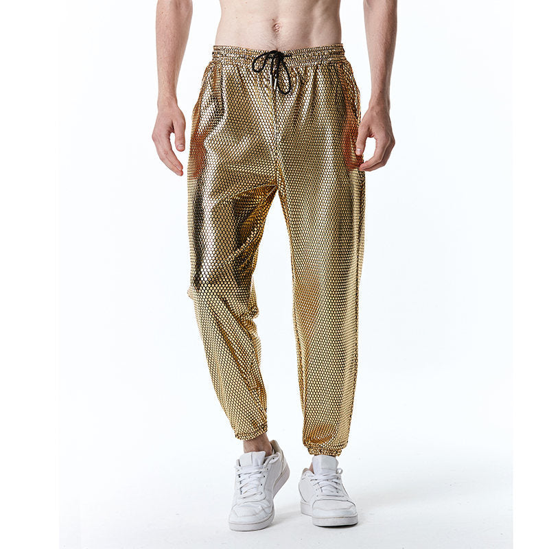 Herren futuristische Mesh-Hose im angesagten Metallic-Look Berg-Feldt