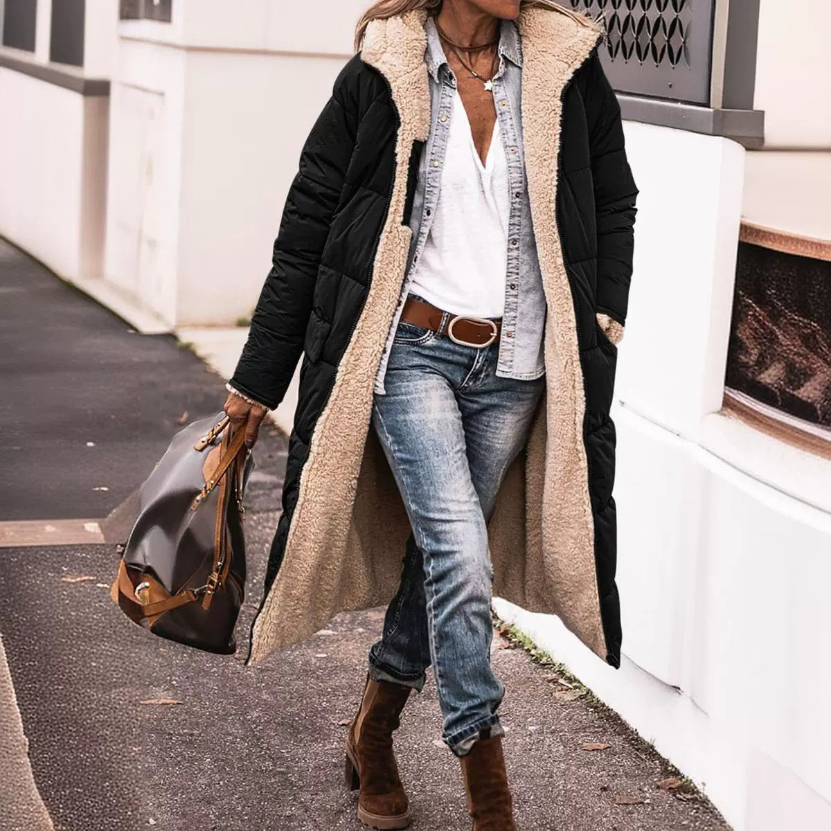 Berg-Feldt | Veste réversible à capuche de forme genou