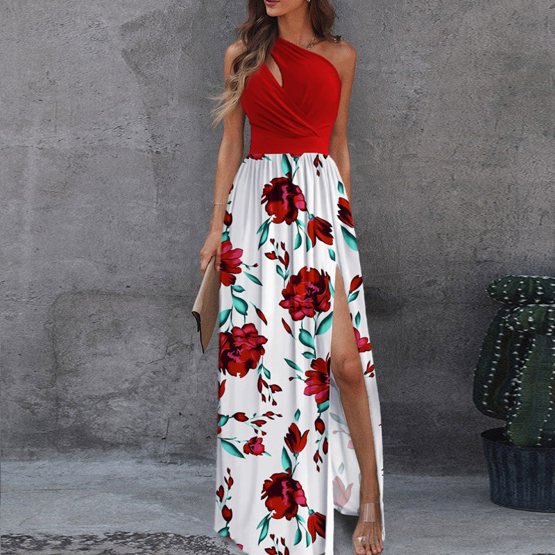 Elegantes Maxikleid mit asymmetrischem Ausschnitt und Schlitz von berg-feldt