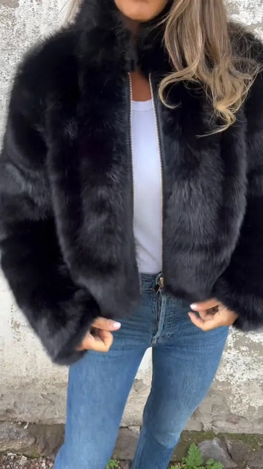 Damen Bomberjacke en fausse fourrure Berg-Feldt