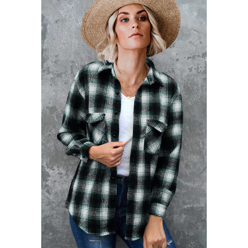 Chemise à carreaux en flanelle Berg-Feldt pour femme