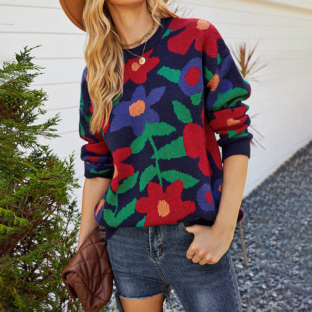 Berg-Feldt | Tricot de fleurs multicolores Polyester Multicolore, Confortable