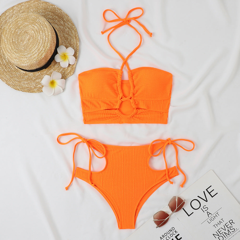 Maillot de bain deux pièces pour femme Berg-Feldt avec volants et coupe taille haute
