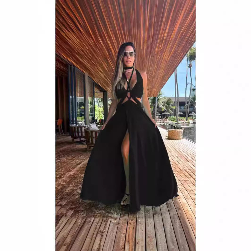 Robe longue femme Berg-Feldt à découpes et fente profonde