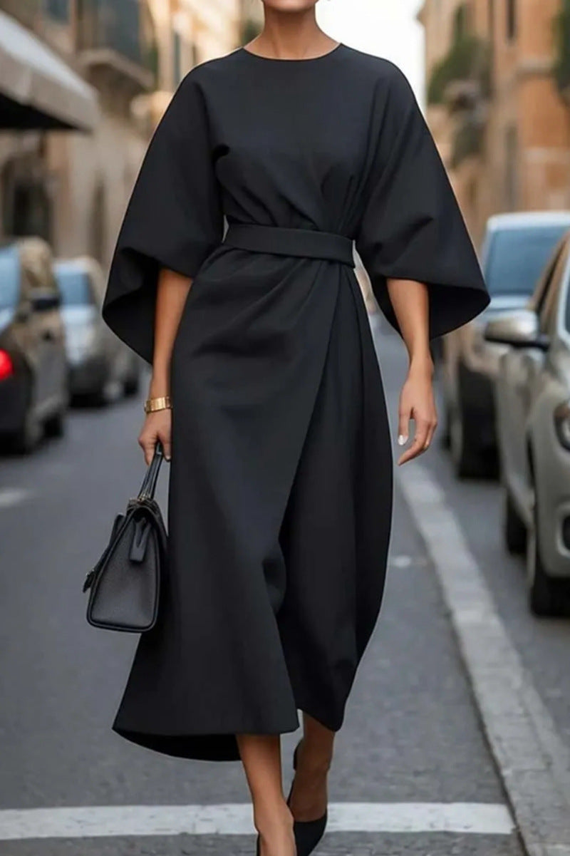 Robe longue pour femme avec manches volumineuses et ceinture élégante Berg-Feldt