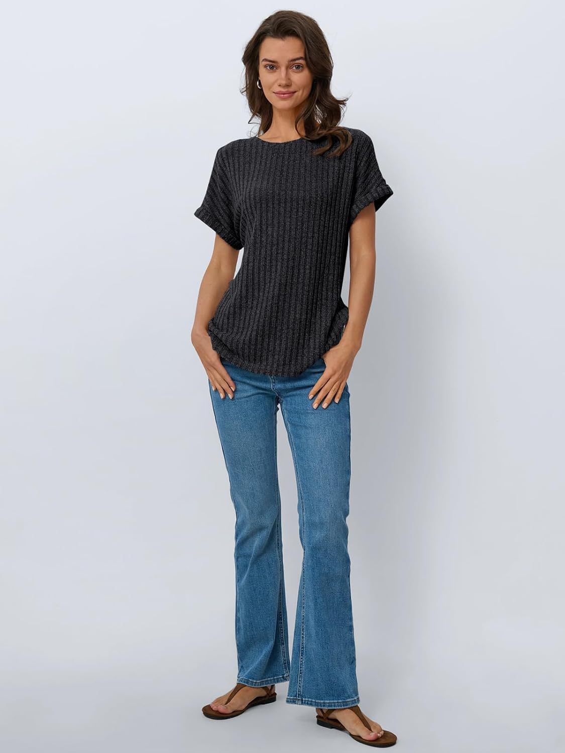 Bequemes Damen-Kurzarm-Shirt mit strukturierter Oberfläche von berg-feldt