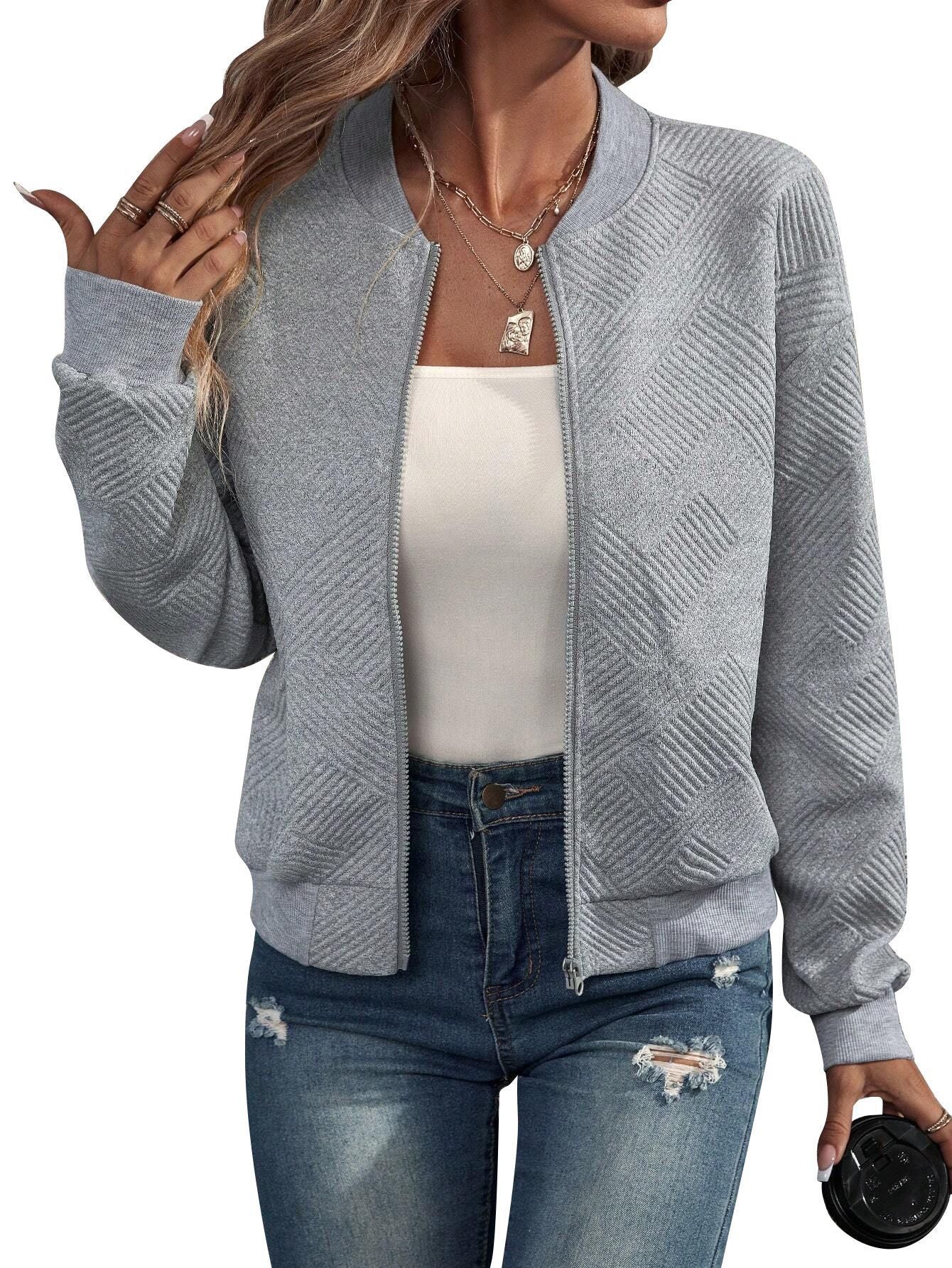 Damen blouson décontracté avec design texturé fin et poches pratiques Berg-Feldt