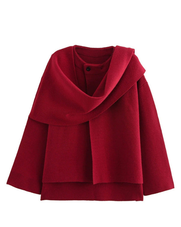 Berg-Feldt | Écharpe asymétrique Boulevard Veste courte en maille