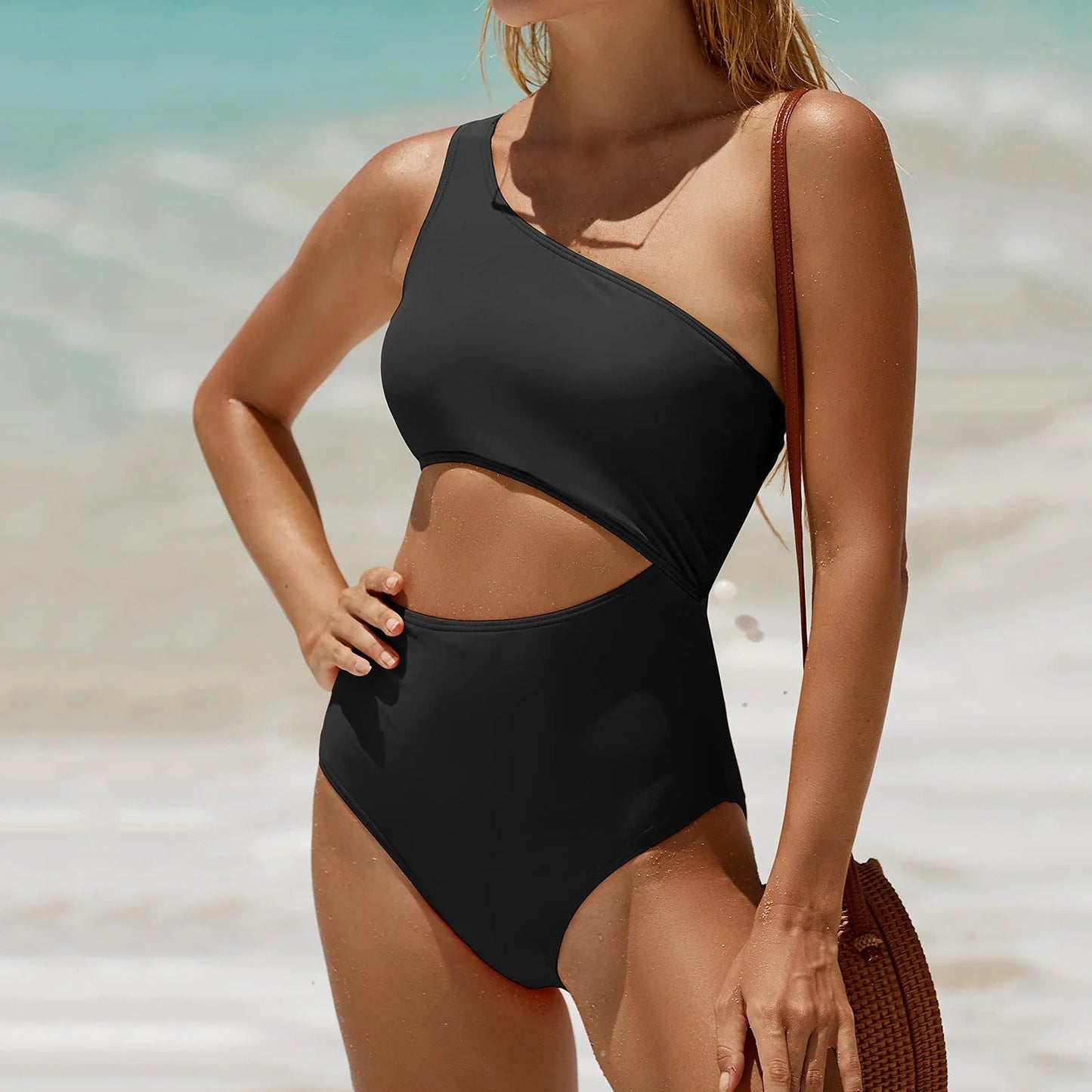 Maillot de bain berg-feldt pour femme, découpe latérale, une pièce