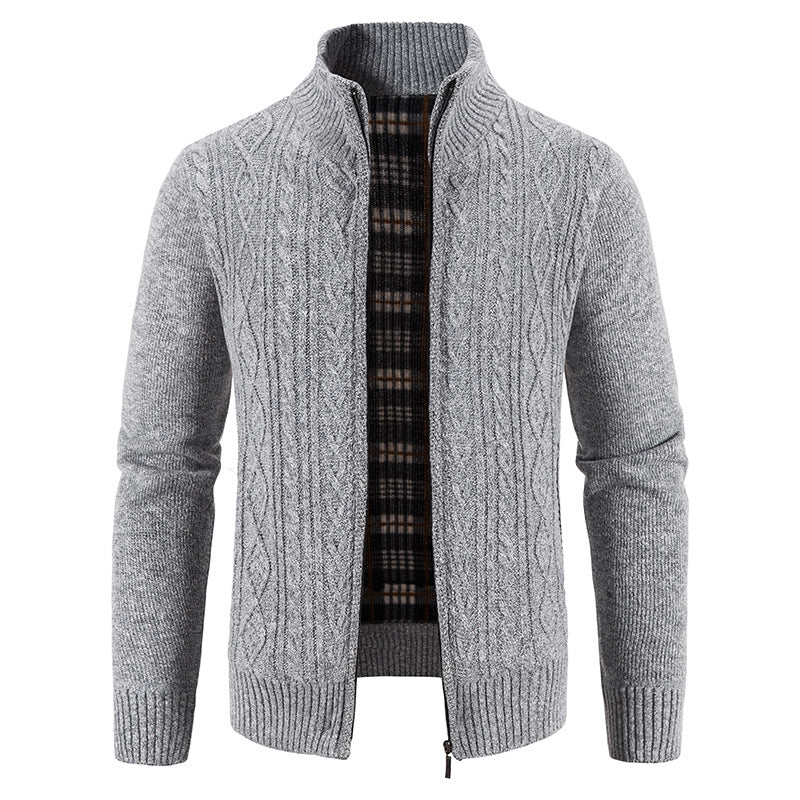 Cardigan pour homme avec col montant et motif texturé Berg-Feldt