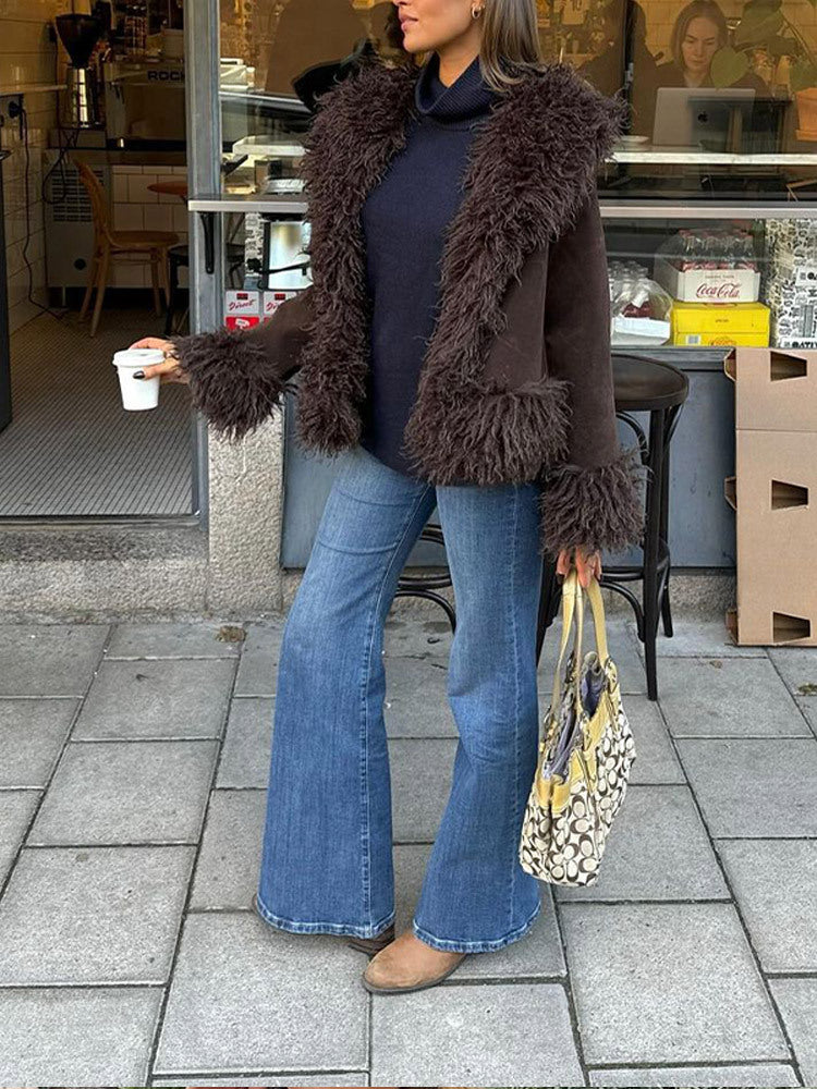 Veste courte décontractée en peluche pour femmes avec coupe unique Berg-Feldt