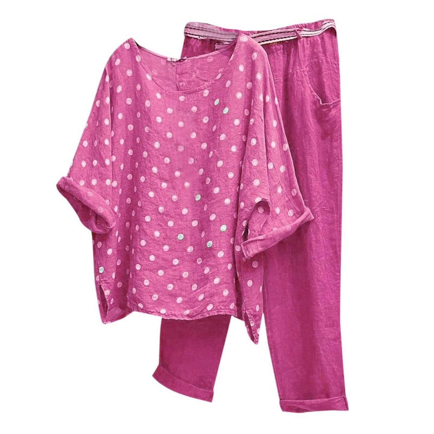 Leichte Damen-Bluse mit Punkten und bequeme Hose von berg-feldt