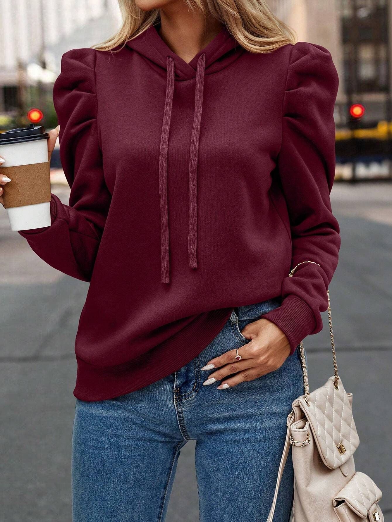Damen hoodie décontracté à manches bouffantes Berg-Feldt