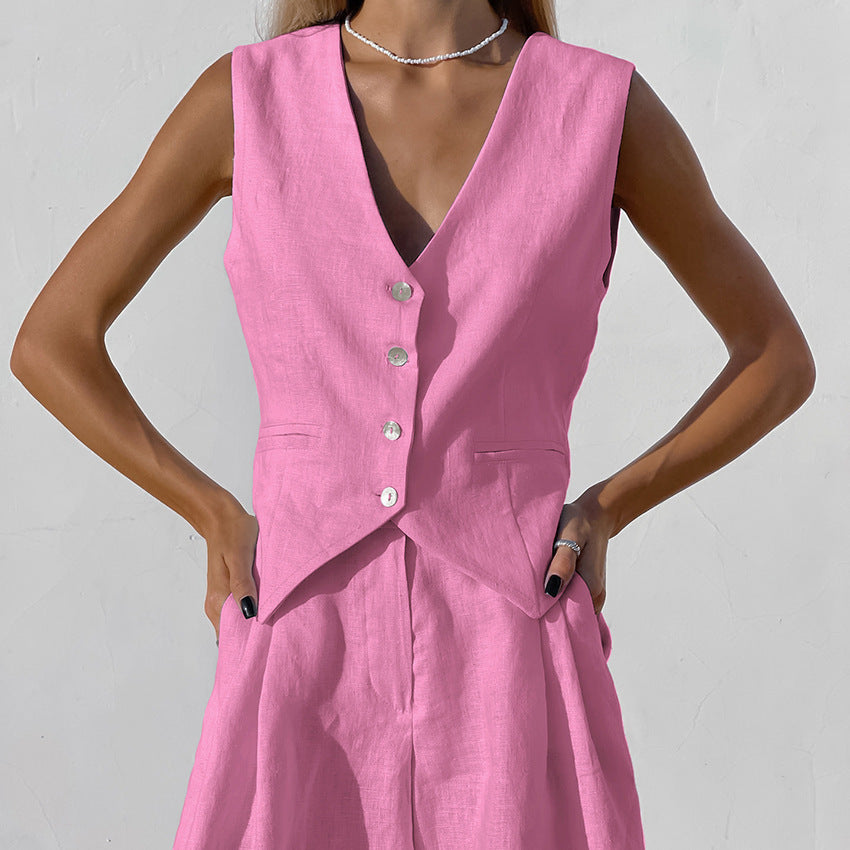 Robe Gilet Ajustée en Lin Berg-feldt pour Femme