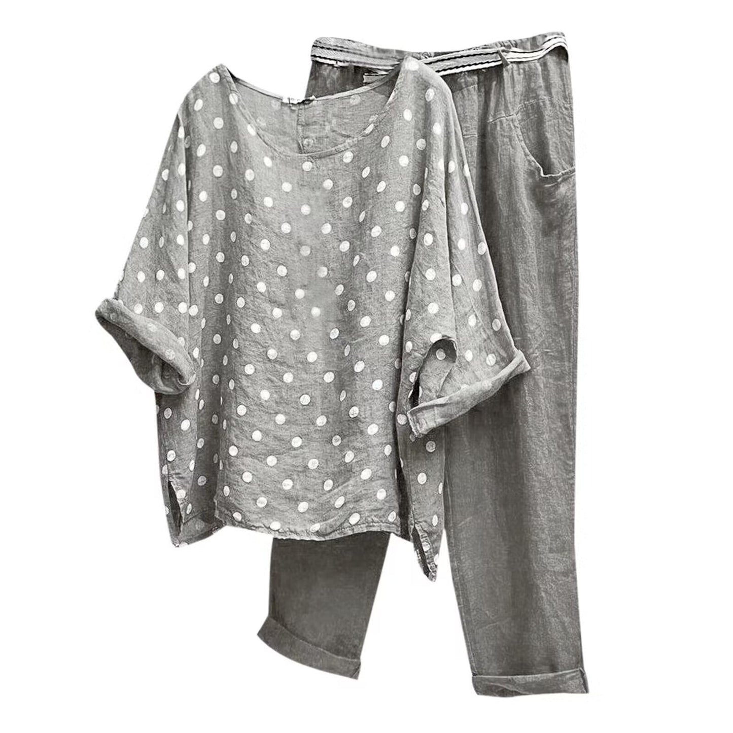 Leichte Damen-Bluse mit Punkten und bequeme Hose von berg-feldt