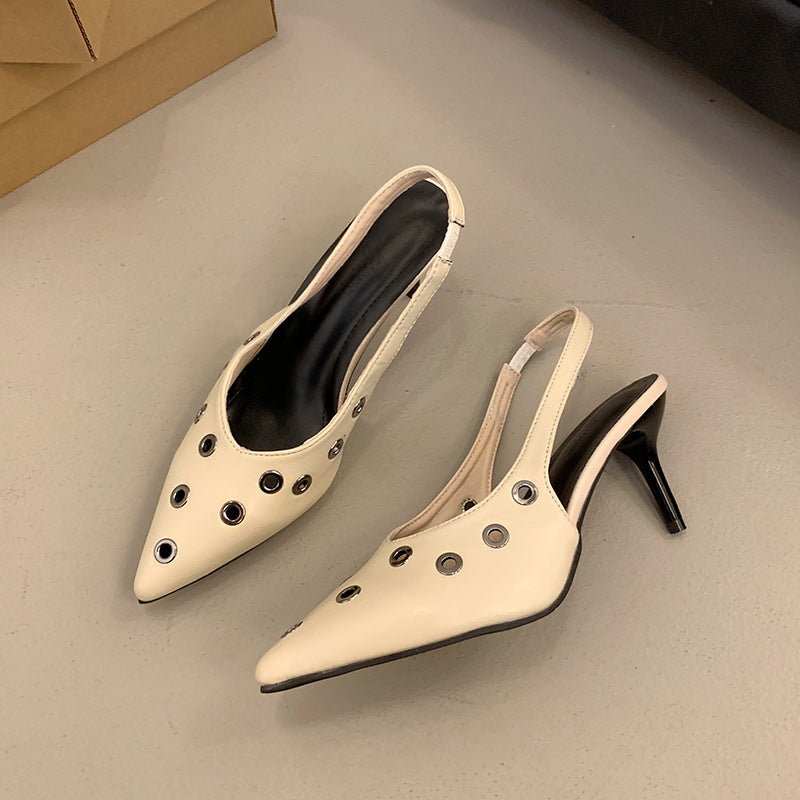 Berg-Feldt Escarpins Slingback pour femme avec bout pointu et œillets