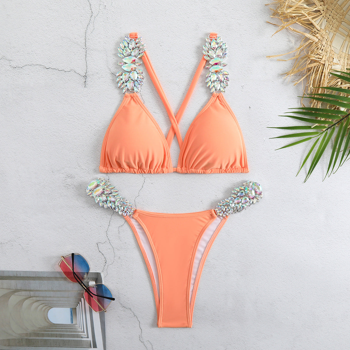 Ensemble bikini pour femme avec cristaux scintillants et bretelles réglables par berg-feldt