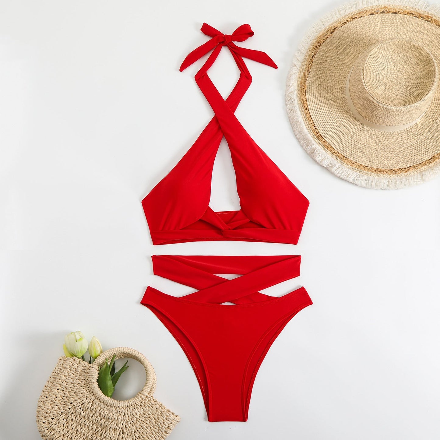 Eleganter Damen-Bikini mit Wickeldesign und verstellbaren Trägern von berg-feldt
