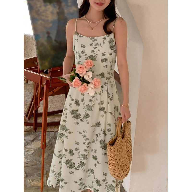 Midi-Kleid im A-Linien-Schnitt mit Blumenmuster, verstellbaren Trägern von berg-feldt für Damen