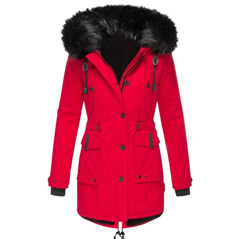 Berg-Feldt | Lange Winterjacke mit Knopfverschluss für Damen Ideal für Die Kalte Saison