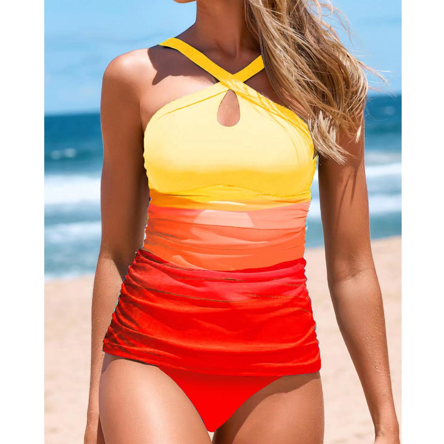 Ensemble tankini femme Berg-Feldt à volants et dos croisé