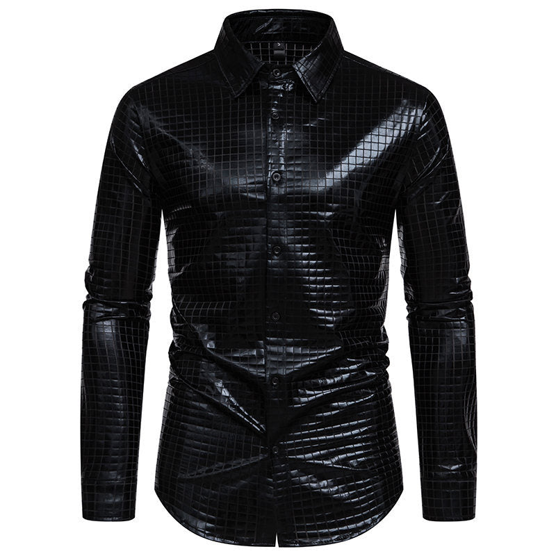 Chemise brillante à motif carré pour homme Berg-Feldt