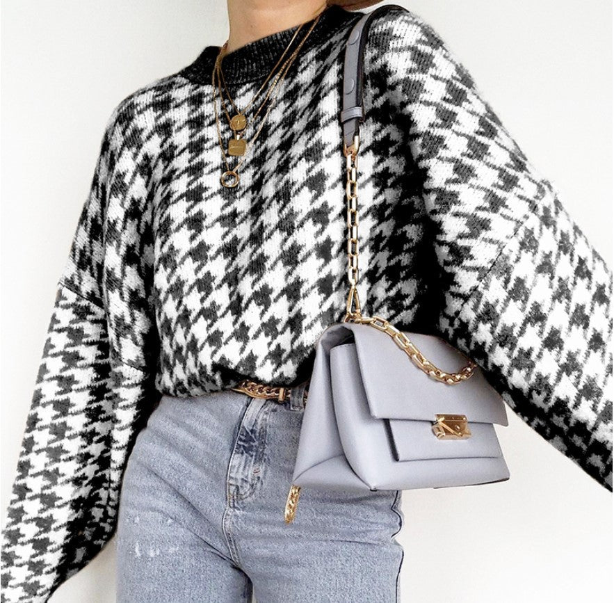 Pull-over décontracté à carreaux pour femme Berg-Feldt