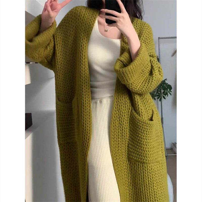 Cardigan long femme avec poches pratiques et motif tressé tendance Berg-Feldt