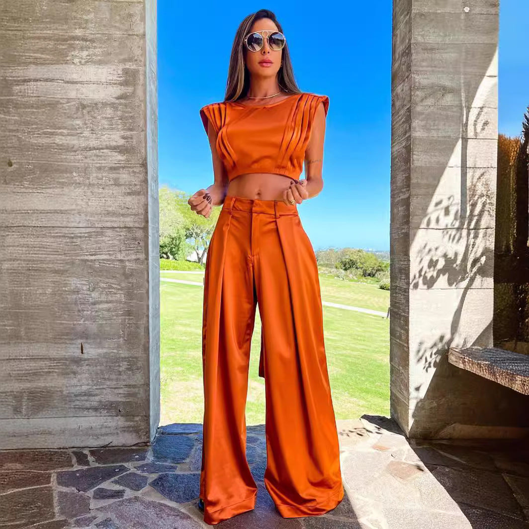 Berg-Feldt Damen Set: Crop-Top und weitbeinige Hose
 - berg-feldt
