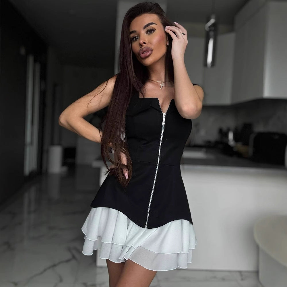 Sommerkleid für Damen mit Reißverschluss und Rüschen von berg-feldt